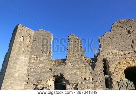 Ruined Walls Of Valkenburg Castle In The Netherlands