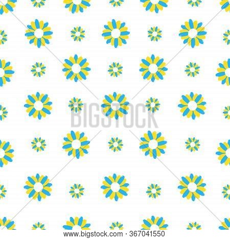Colourful Vector Pattern With Flowers.on White Background.