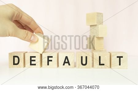 Default. Wooden Letters On The Office Desk, Informative And Communication Background