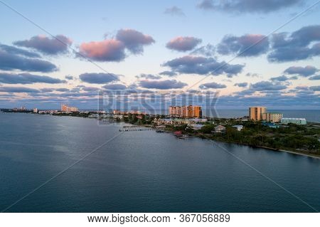 Aerial View Of Perdido Key Beach In Pensacola, Florida At Sunset