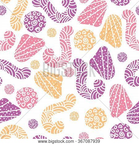 Vector Abstract Colorful Seamless Repeat Pattern In Doodle Style