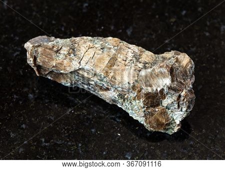 Closeup Of Sample Of Natural Mineral From Geological Collection - Rough Bronzite (enstatite) Rock On