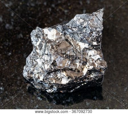 Closeup Of Sample Of Natural Mineral From Geological Collection - Rough Bituminous Coal (black Coal)