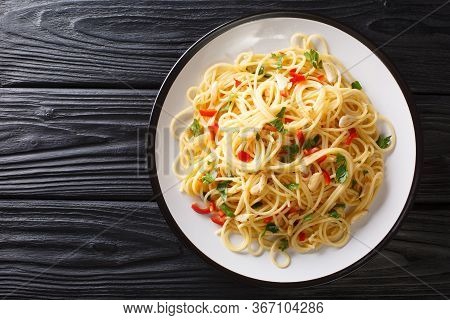 Spaghetti Aglio E Olio Italian For Spaghetti With Garlic And Oil Is A Traditional Pasta Dish From Na