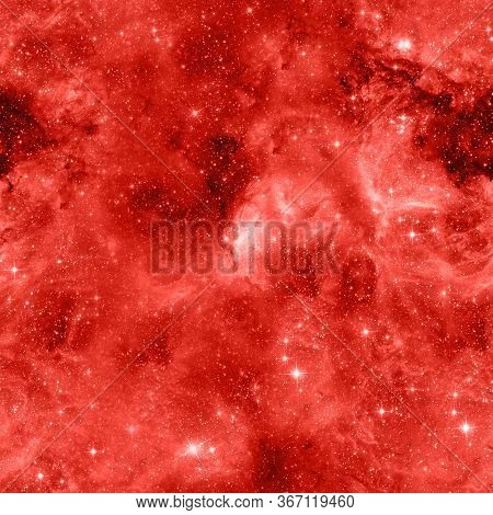 Galaxy Pattern Repeated Design. Red Abstract Background. Galaxy Pattern For Wrapping Paper, Fabric O