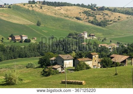 Rural Landscape Near Medesano, In Parma Province, Emilia-romagna, Italy, At Summer