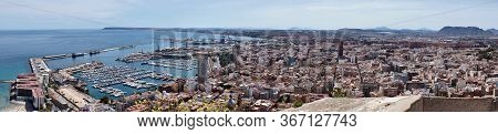 Several Huge Panoramic Photos Of Alicante, Blue Sea