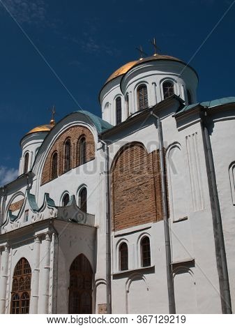 Transfiguration Cathedral In Chernihiv. One Of The Oldest Monumental Buildings In Ukraine. The Main 