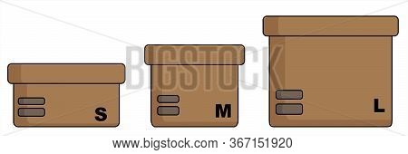 Package, Cardboard Box For Worldwide Delivery. Vector Illustration