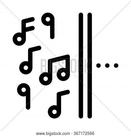 One Side Of Music Other Half Silence Icon Vector. One Side Of Music Other Half Silence Sign. Isolate