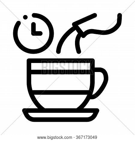 Tea Standby Time Icon Vector. Tea Standby Time Sign. Isolated Contour Symbol Illustration