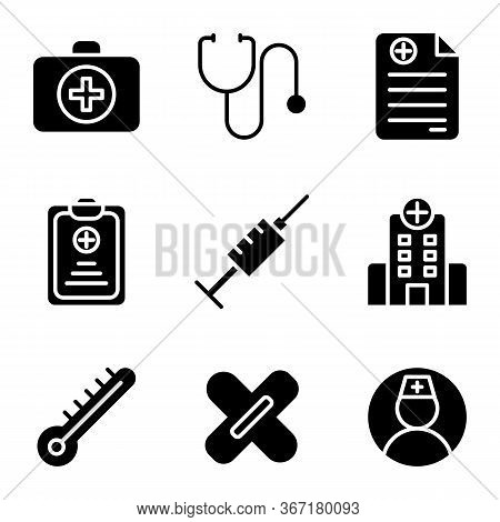 Medic Icon Set Include Aid, First, Kit, Health, Doctor, Medic, Medical, Stethoscope, Prescription, H