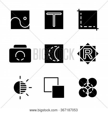 Photo Editor Icon Set Include File, Image, Photo, Picture, Edit, Text, Crop, Camera, Capture, Night,