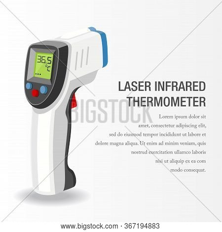Vector Illustration Of An Infrared Thermometer Gun. Suitable For Health Equipment Design Elements To