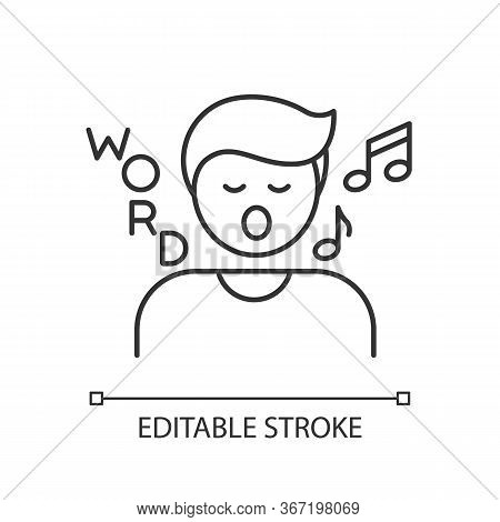 Song Game Pixel Perfect Linear Icon. Fun Board Game, Musical Entertainment Thin Line Customizable Il