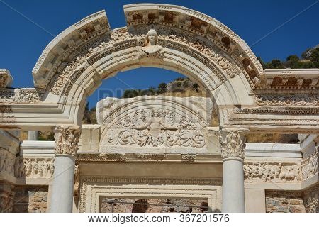 Temple Of Hadrian In Ephesus Ancient City, Selcuk, Turkey.
