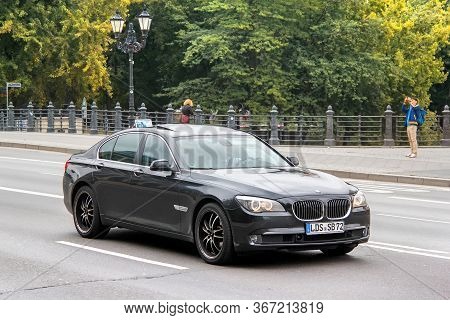 Berlin, Germany - September 12, 2013: Luxury Saloon Car Bmw 7-series (f01) In The City Street.