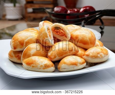 Brazilian snack. Meat Esfiha food
