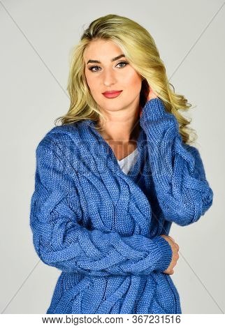 Soft And Comfy. Oversize Cardigan For Your Comfort. Fashionable Cardigan. Girl Long Curly Hair Styli