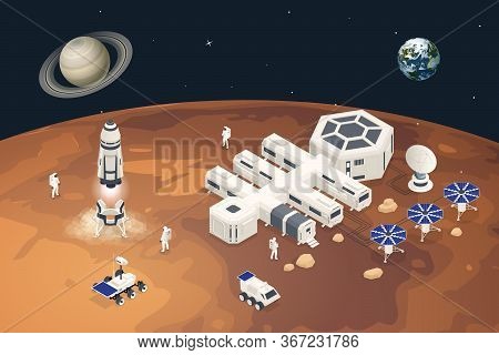 Isometric Mars Colonization, Biological Terraforming, Paraterraforming, Adapting Humans On Mars. Ast