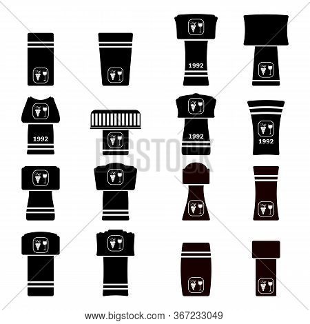 Set Of Different Wine And Champagne Traditional Cork Isolated On White Background. Bottle Cup. Cork 
