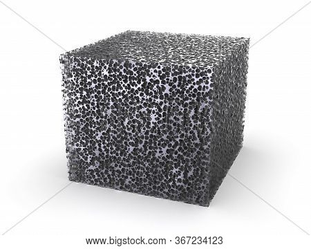 Metal Foam Isolated On White. 3d Rendering