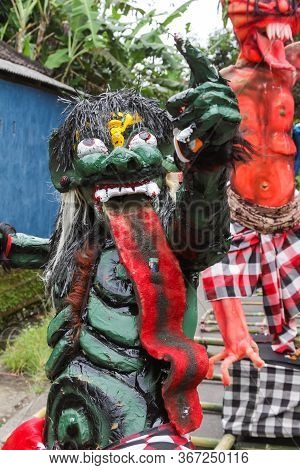Ubud, Bali - March 04, 2011: Ogoh-ogoh Statues At The Ngrupuk Parade In Bali Island In Indonesia