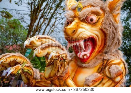 Ubud, Bali - March 04, 2011: Ogoh-ogoh Statues At The Ngrupuk Parade In Bali Island In Indonesia