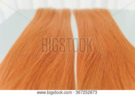 Hair Salon, Beauty Spa. Procedure Of Hair Extensions.