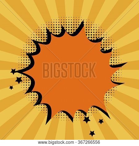 Vector Image Of A Comic Book Explosion. Speech Icon In The Form Of A Cartoon Bubble. Stock Template.