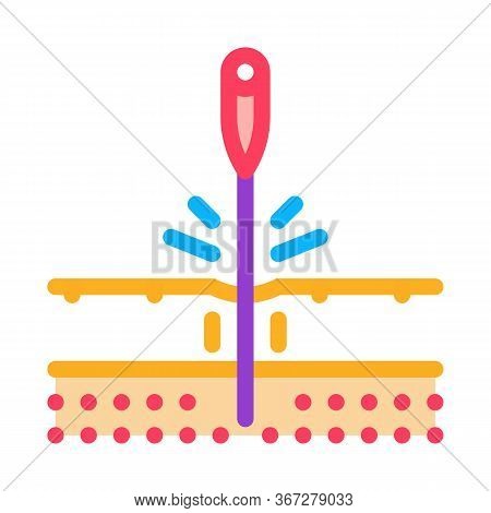 Sticking Needle Into Skin Icon Vector. Sticking Needle Into Skin Sign. Color Symbol Illustration