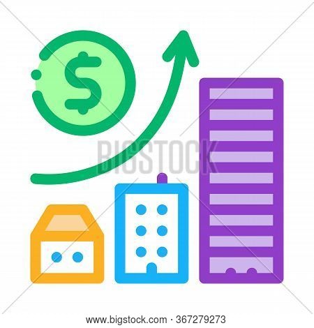 Monetary Construction Gradual Residential Buildings Icon Vector. Monetary Construction Gradual Resid