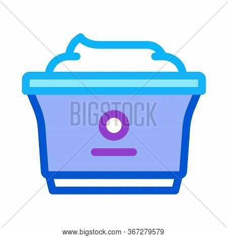 Plastic Cup Of Yogurt Icon Vector. Plastic Cup Of Yogurt Sign. Color Symbol Illustration