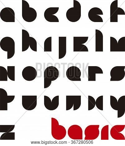 Basic Geometric Black Typeface In Lower Case.