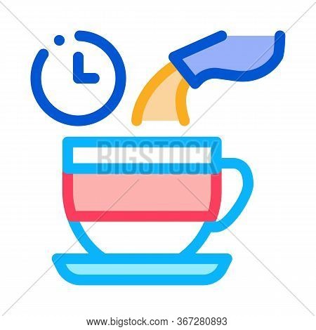 Tea Standby Time Icon Vector. Tea Standby Time Sign. Color Symbol Illustration
