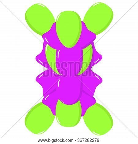 Colourful Vector Balloon Monster. Flying Balloons Abstract.