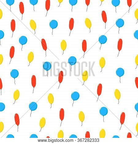 Colourful Vector Pattern With Balloons. Flying Balloons.