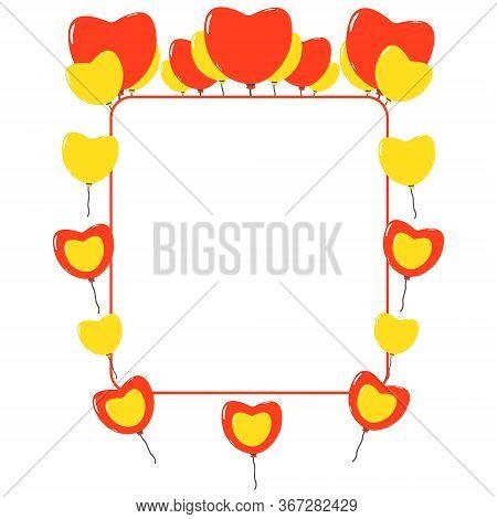 Colourful Vector Frame With Balloons. Happy Birthday.