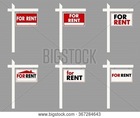 For Rent Vector Real Estate Sign Set
