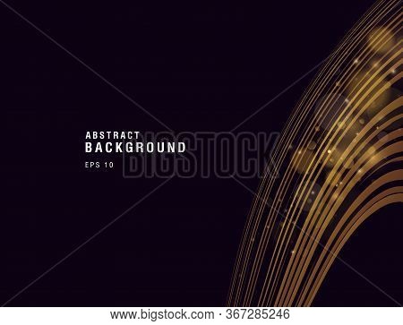 Abstract Background With Golden Stream Falling Down, Lines With Flares Composition, Wallpaper Cover 