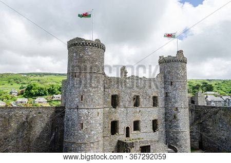 Harlech, North Wales, Uk: Jun 3, 2017: Harlech Castle Was Built By King Edward I During His Invasion