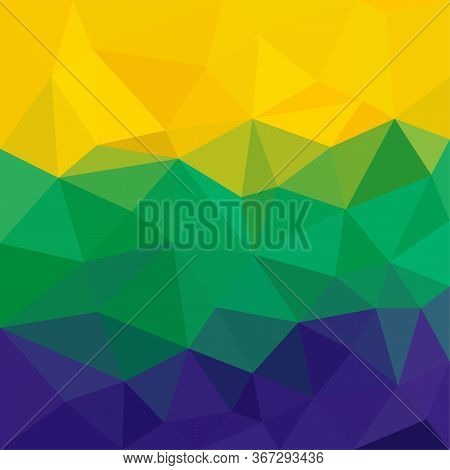 Brazil Flag Concept Low Poly Triangular Abstract Background. Vector Illustration Design Element