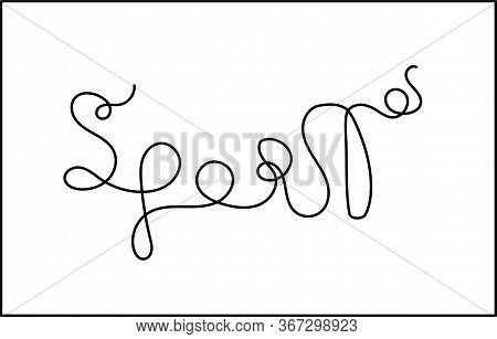 Continuous One Line, The Inscription Sport, Vector