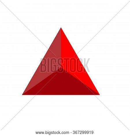 Glossy Triangle Icon On White Background. Flat Style. Triangle Logo Icon For Your Web Site Design, L