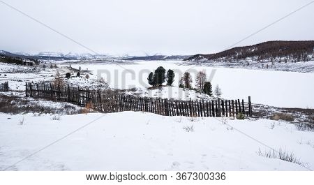 View Of Ulagan Highlands In Altay Mountains In The Winter, Siberia, Russia