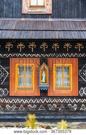 Painted folk house, UNESCO village Cicmany in Slovakia