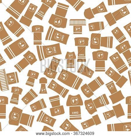 Different Wine And Champagne Traditional Cork Seamless Pattern Isolated On White Background. Bottle 