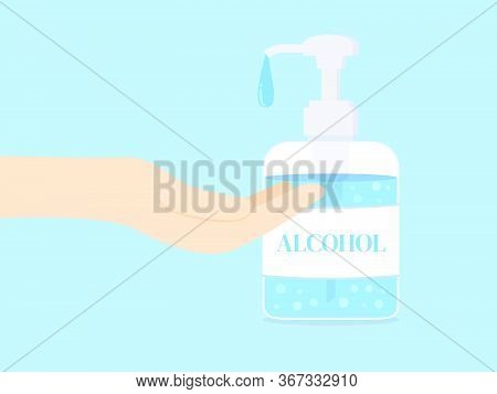 Hand Sanitizer Bottle Icon, Washing Gel. Waterless Hand Cleaner. Handwashing. Wash Your Hands Concep