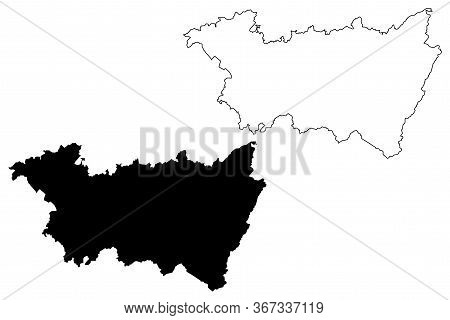 Vosges Department (france, French Republic, Grand Est Region) Map Vector Illustration, Scribble Sket