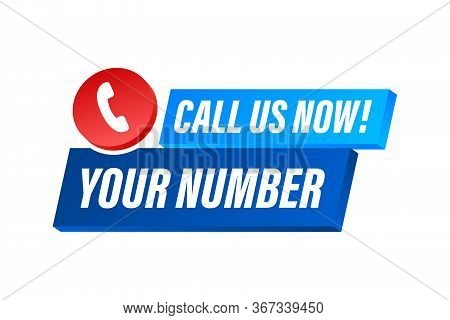 Call Us Now. Information Technology. Telephone Icon. Customer Service. Vector Stock Illustration